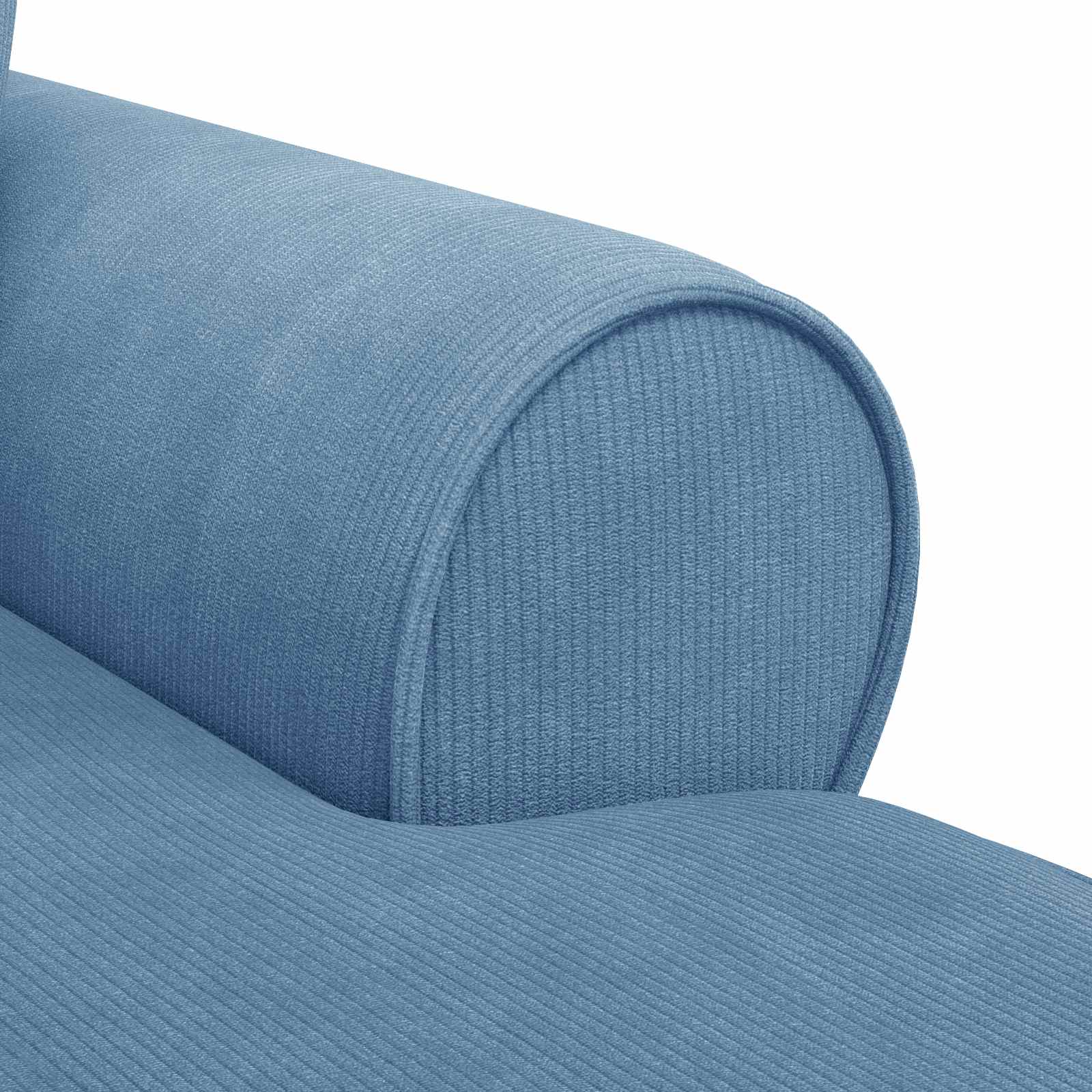 Chaise lounge med volant med pude med pude 3 pcs Blå Velourstof