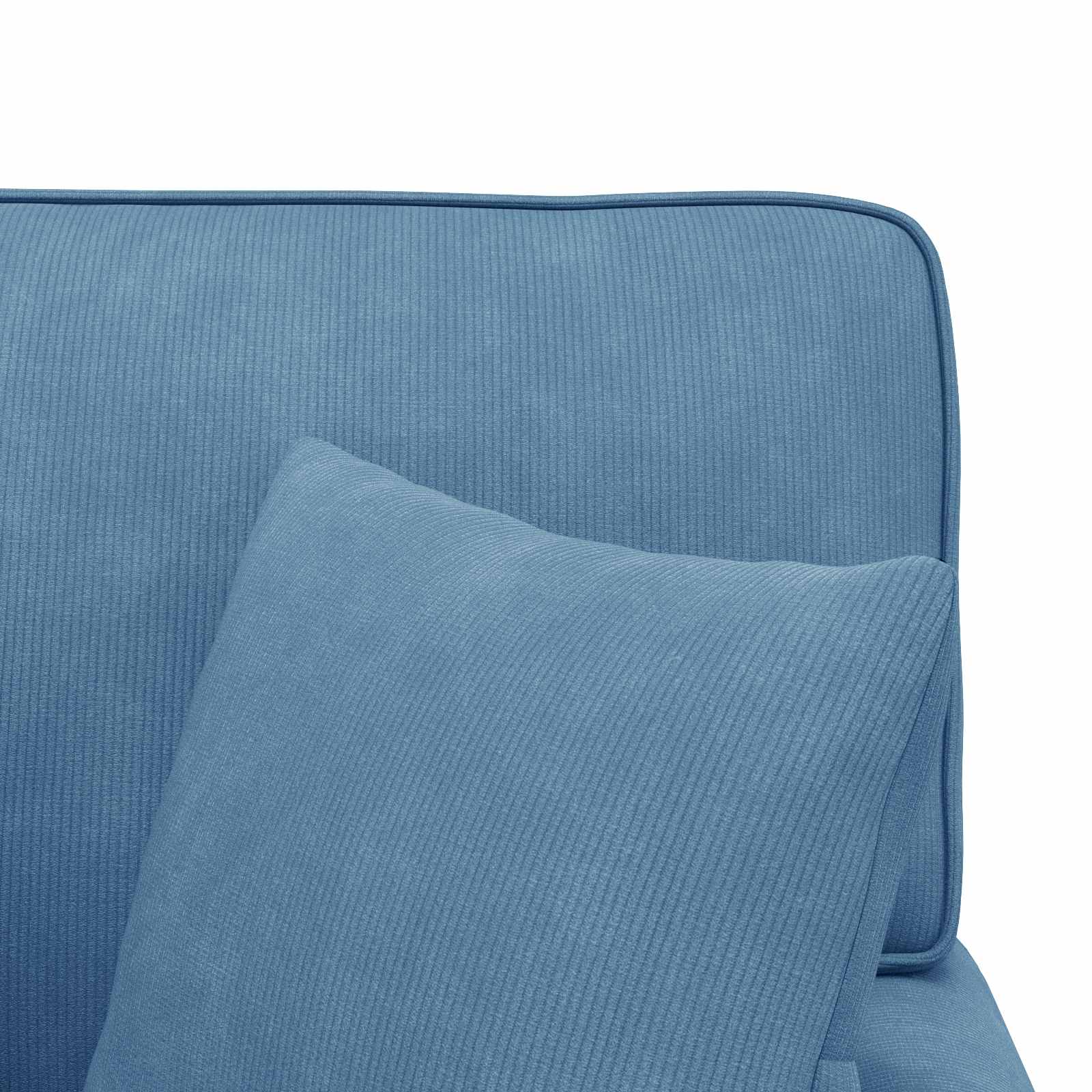 Chaise lounge med volant med pude med pude 3 pcs Blå Velourstof