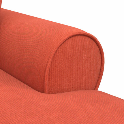 Chaise lounge med volant 3 stk. Rød orange Velourstof