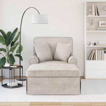 Chaise lounge med volant Cremefarvet 157 x 91 x 91 cm ARES