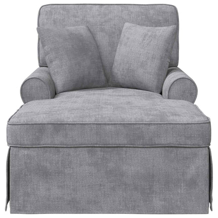 Chaise lounge med volant med pude Lysegrå 157 x 91 x 91 cm ARES