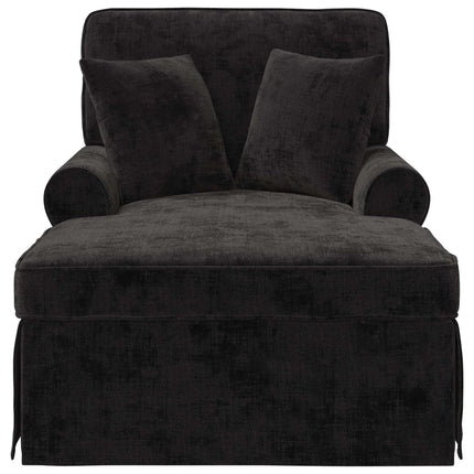 Chaise lounge med volant med pude Sort 157 x 91 x 91 cm ARES