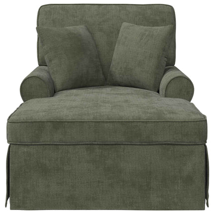 Chaise lounge med volant med pude Grøn 157 x 91 x 91 cm ARES