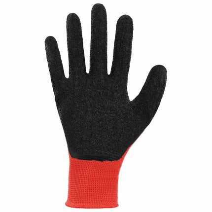 Arbejds handsker 24 pcs Rød og Sort 7 / S Latexbelægning