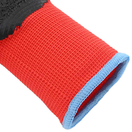 Arbejds handsker 12 pcs Rød og Sort 9 / l Latexbelægning