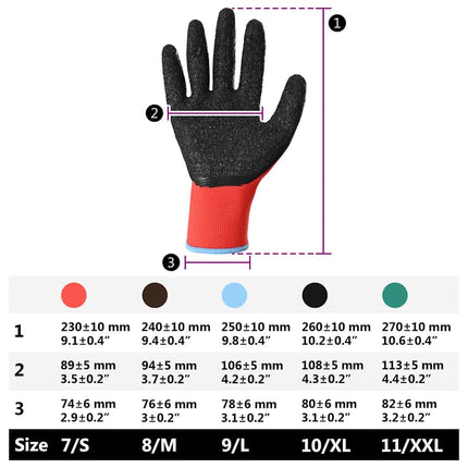 Arbejds handsker 12 pcs Rød og Sort 9 / l Latexbelægning