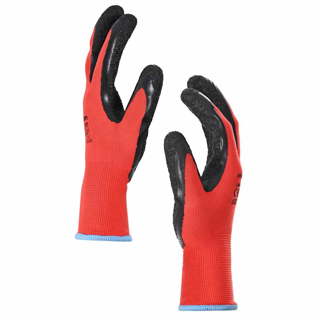 Arbejds handsker 24 pcs Rød og Sort 9 / l Latexbelægning