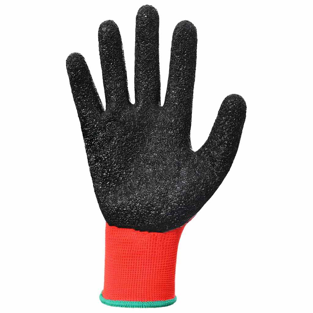 Arbejds handsker 12 pcs Rød og Sort 11 / XXL Latexbelægning