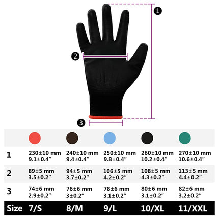 Arbejds handsker 24 pcs Sort 7 / S Polyester