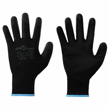 Arbejds handsker 24 pcs Sort 9 / l Polyester