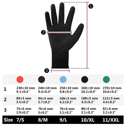 Arbejds handsker 12 pcs Sort 10 / xl Polyester
