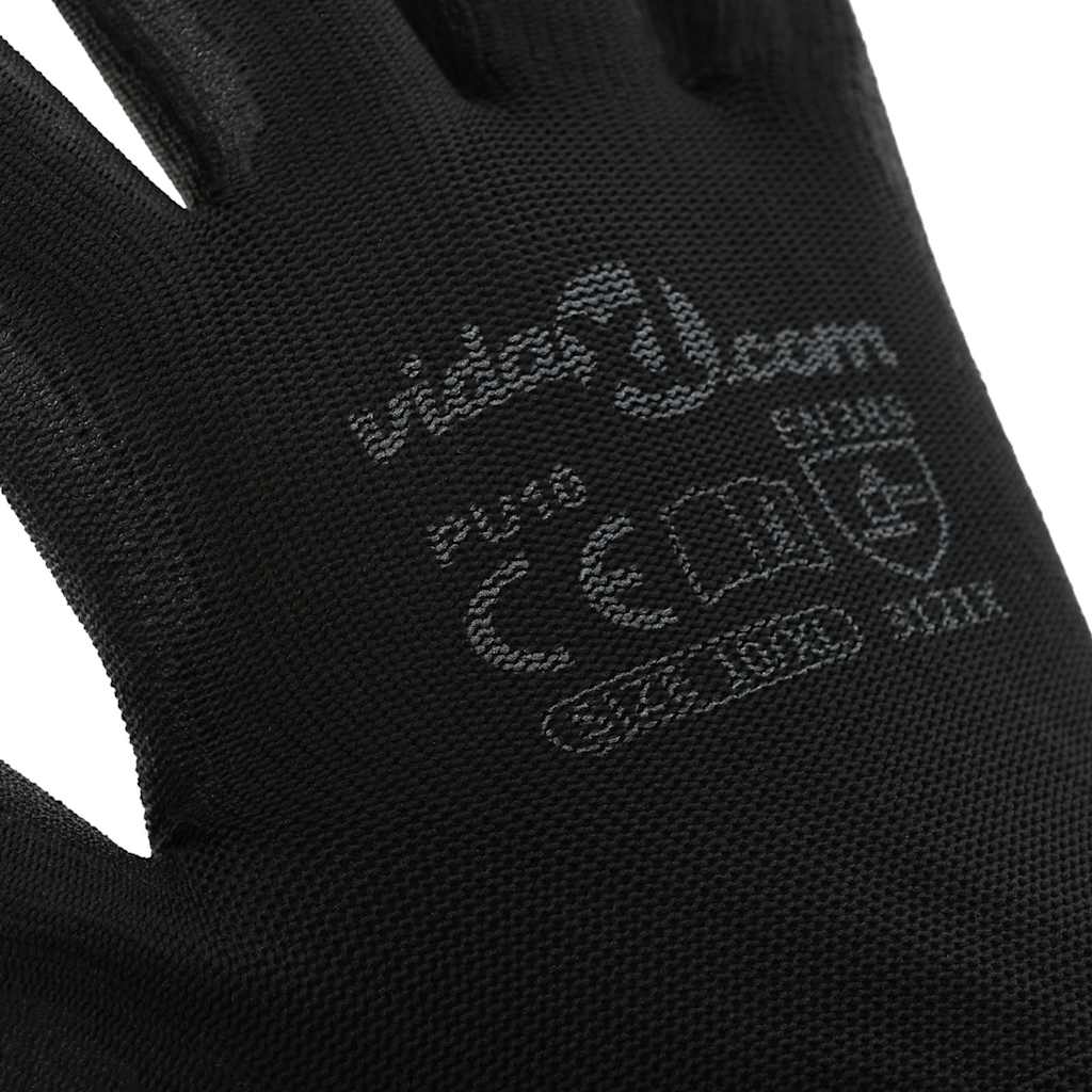 Arbejds handsker 24 pcs Sort 10 / xl Polyester