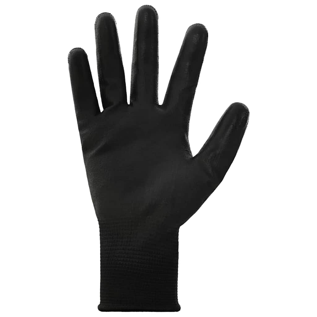 Arbejds handsker 24 pcs Sort 10 / xl Polyester