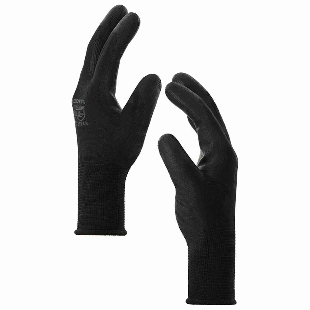 Arbejds handsker 24 pcs Sort 10 / xl Polyester