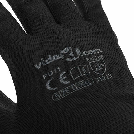 Arbejds handsker 24 pcs Sort 11 / XXL Polyester