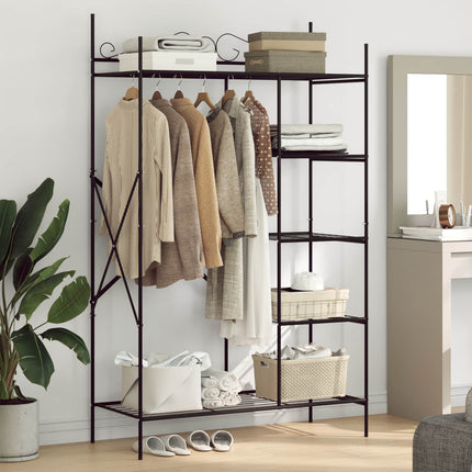 Åben Garderobe med hylde Sort 104,5 x 45 x 172 cm Stål