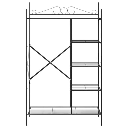 Åben Garderobe med hylde Sort 104,5 x 45 x 172 cm Stål