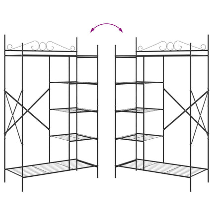 Åben Garderobe med hylde Sort 104,5 x 45 x 172 cm Stål