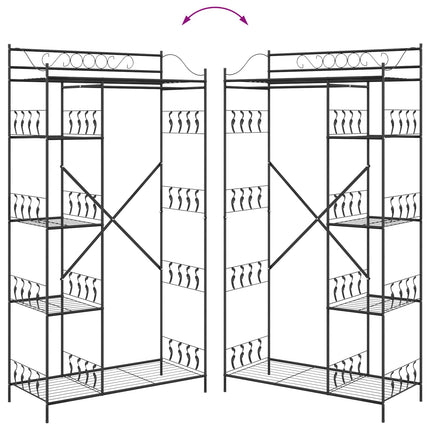 Åben Garderobe Sort 101 x 43 x 188 cm Stål