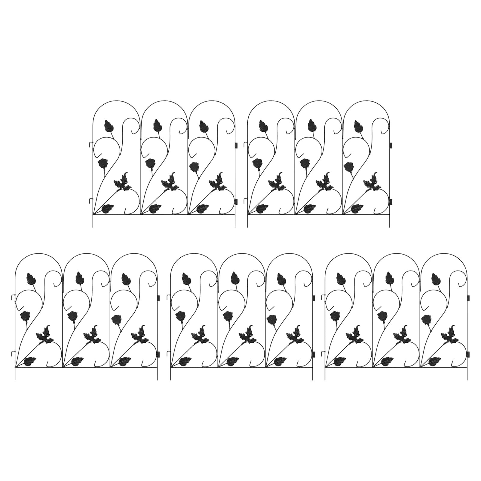Havehegn 5 pcs Sort Stål