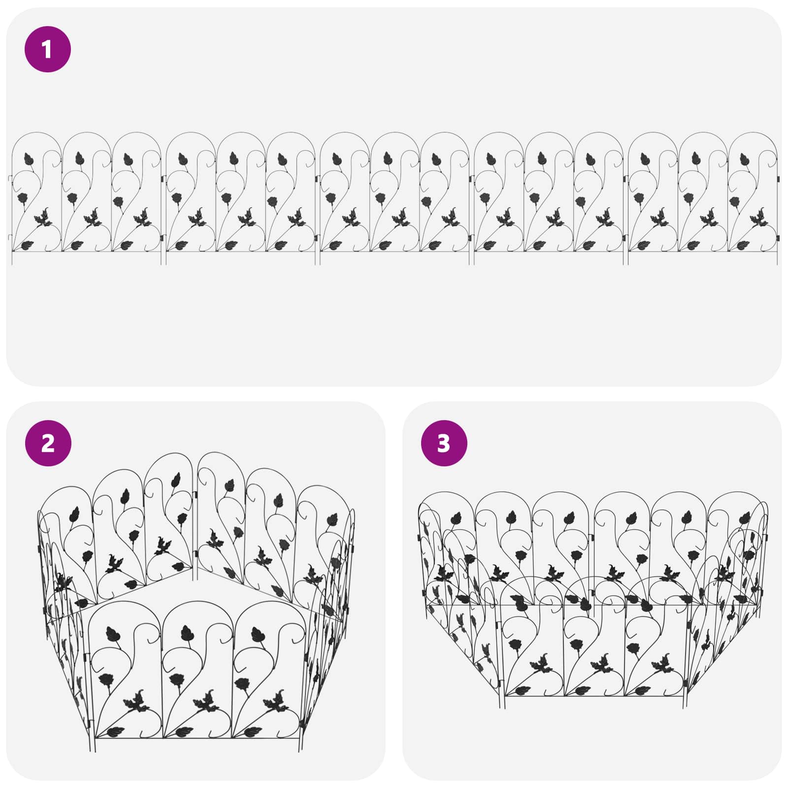 Havehegn 5 pcs Sort Stål