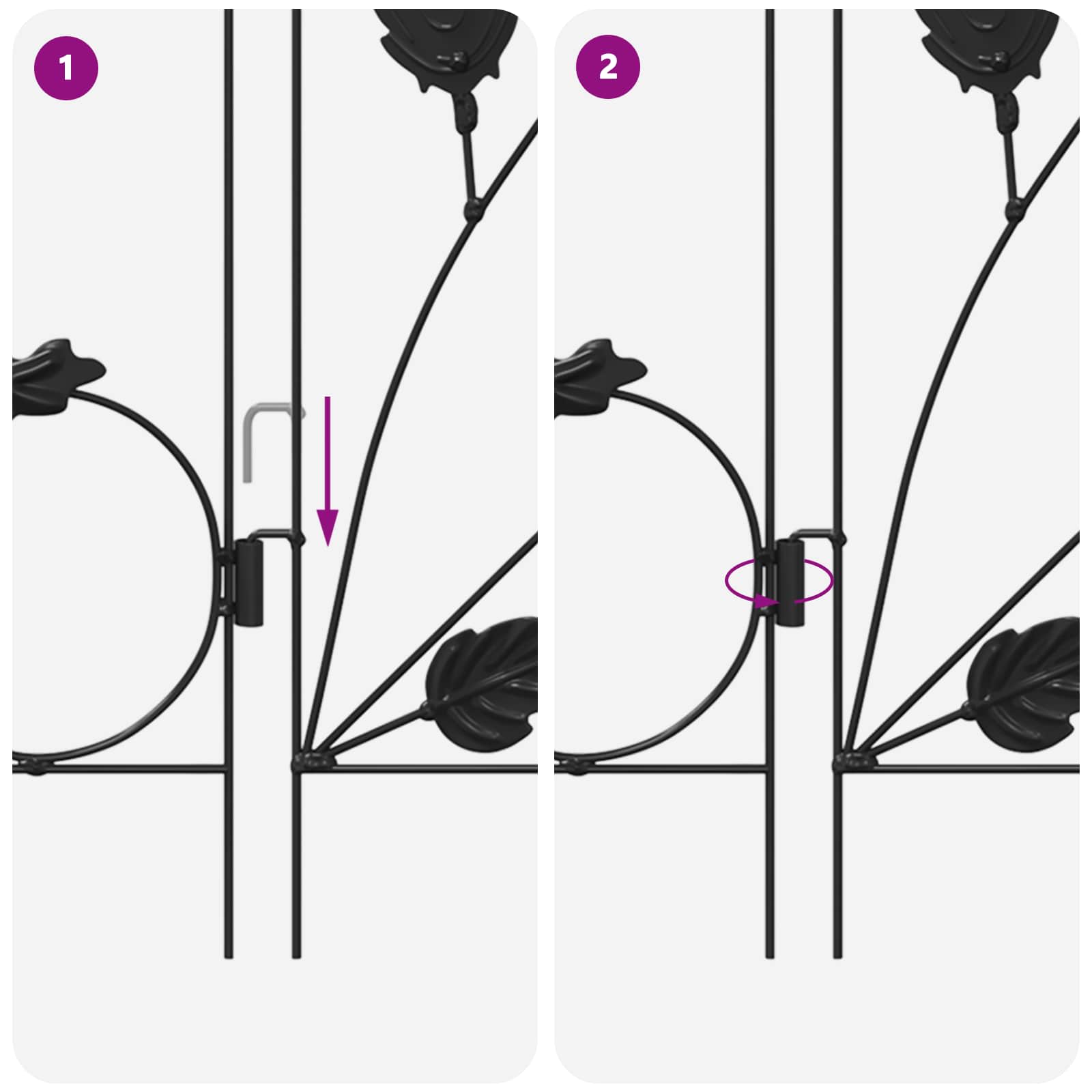 Havehegn 5 pcs Sort Stål