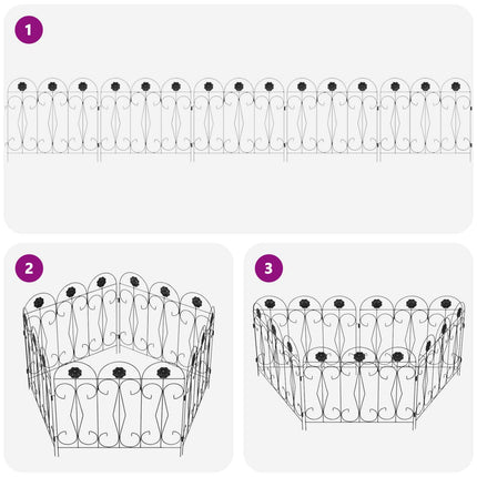 Havehegn 5 pcs Sort Stål