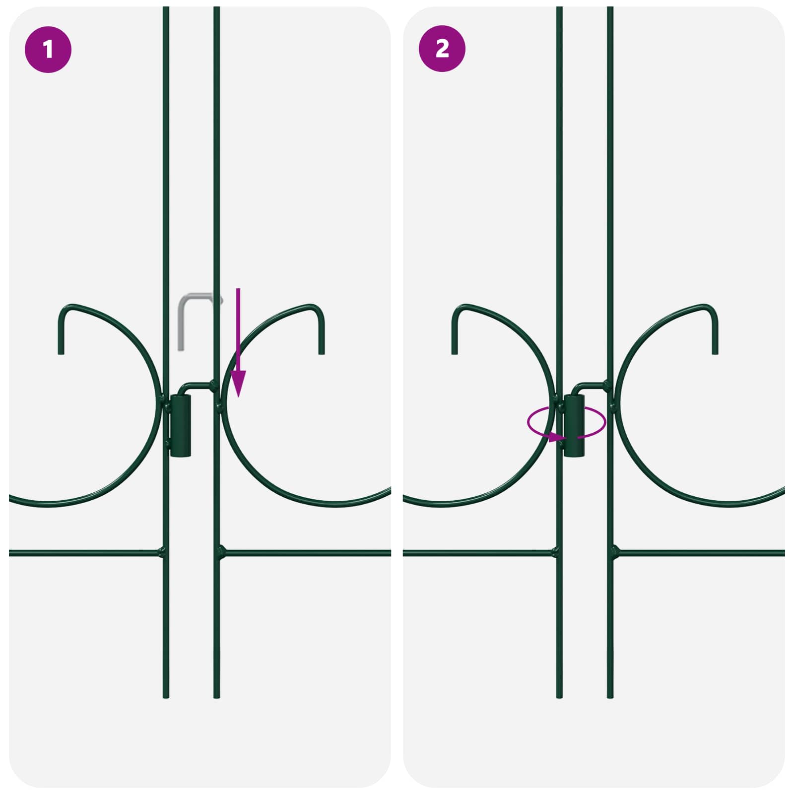 Havehegn 5 pcs Grøn Stål