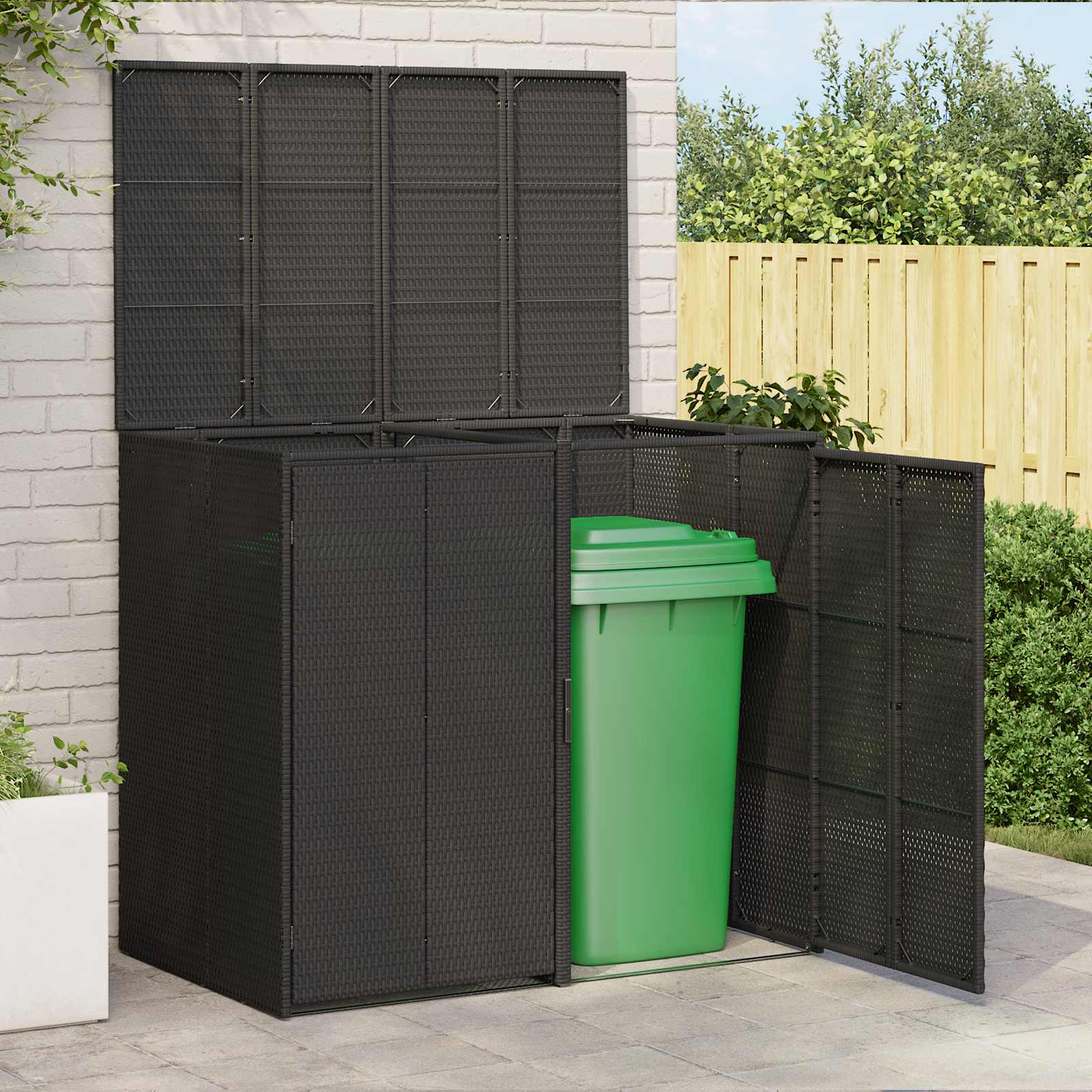 Affaldsbin boks 2 pcs Sort 65 x 80 x 115 cm Polyethylen