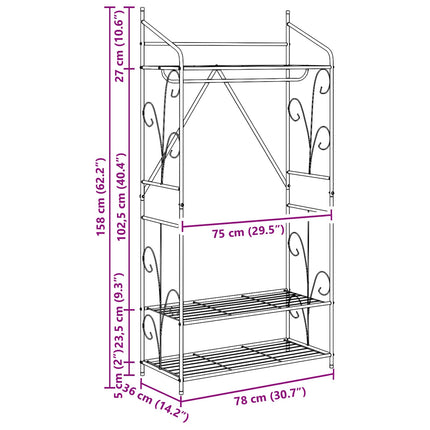 Åben Garderobe Ensfarvet 2 pcs 78 x 36 x 158 cm