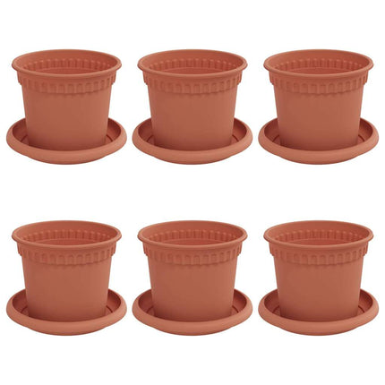 Plantepotter 6 pcs Mursten Rød Ø 12,5 x 10 cm Plastik
