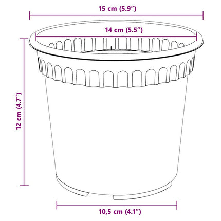 Plantepotter 6 pcs Mursten Rød Ø 15 x 12 cm Plastik