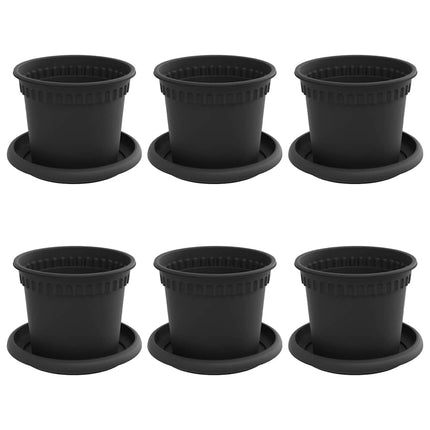 Plantepotter 6 stk. Sort Plastik