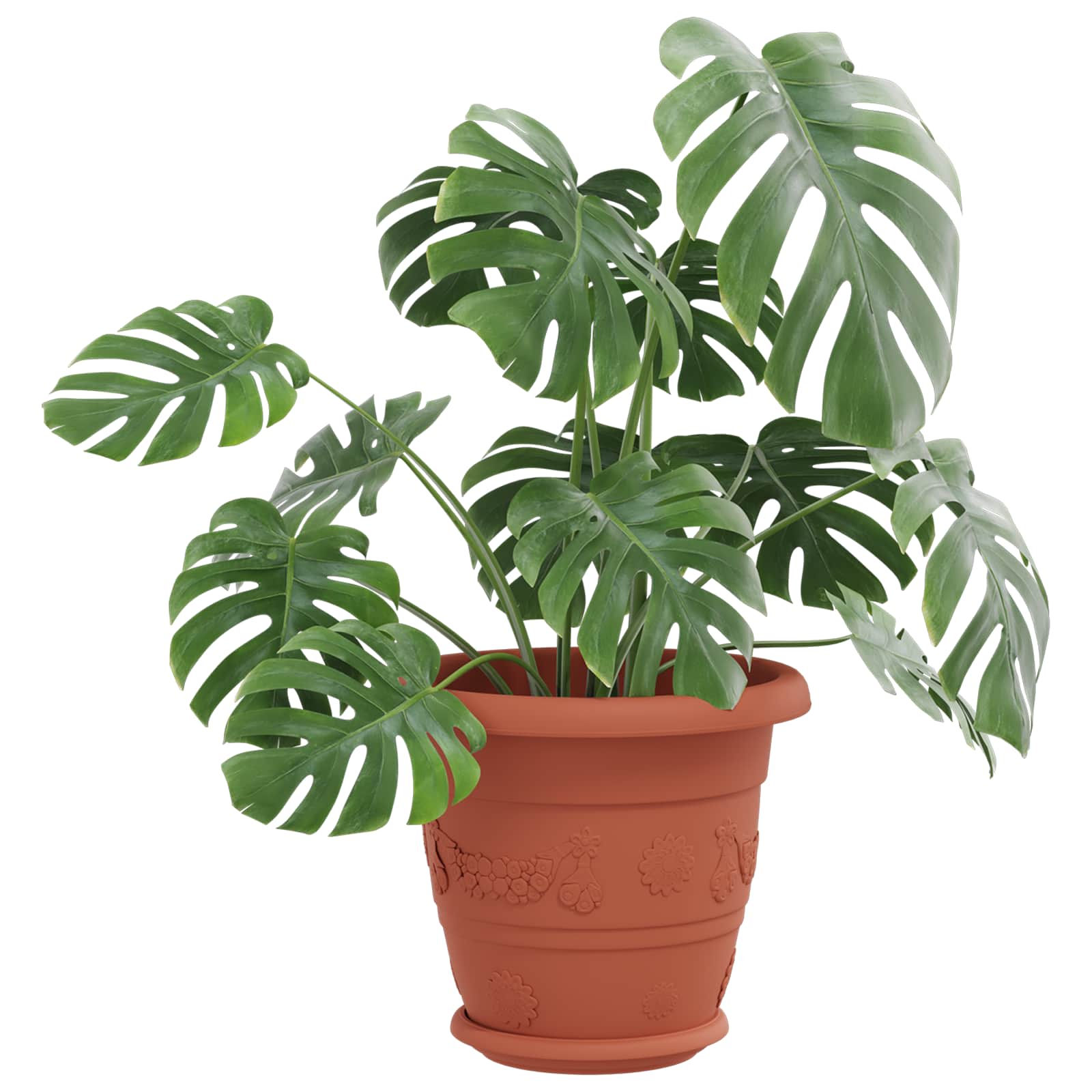 Plantepotter 6 pcs Mursten Rød Ø 22 x 18 cm Plastik