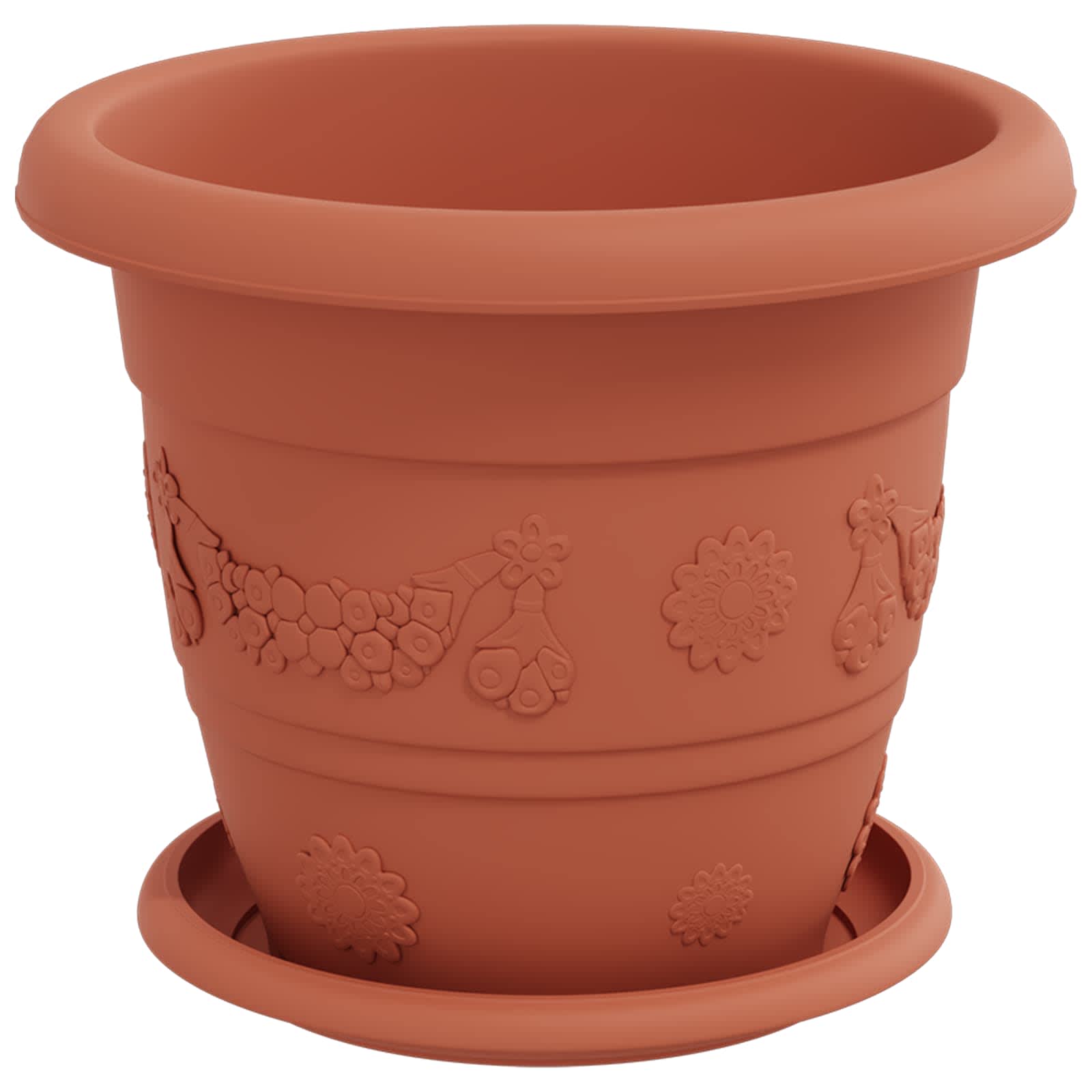 Plantepotter 24 pcs Mursten Rød Ø 22 x 18 cm Plastik