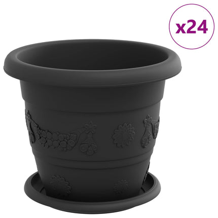Plantepotter 24 stk. Sort Ø 22 x 18 cm Plastik