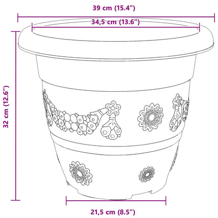 Plantepotter 24 stk. Sort Ø 39 x 32 cm Plastik