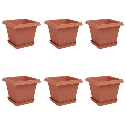 Plantepotter 6 stk. Mursten Rød Plastik