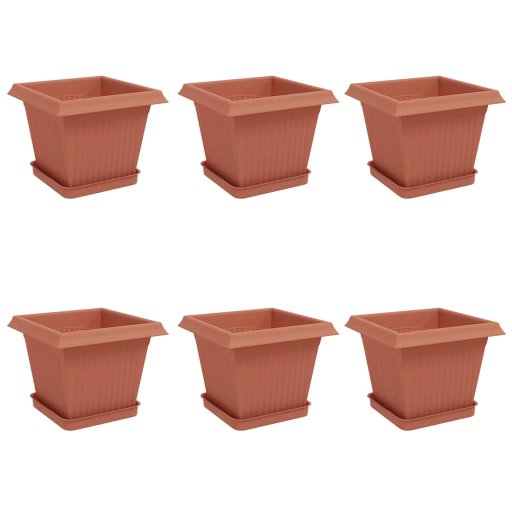 Plantepotter 6 pcs Mursten Rød 20 x 20 x 16 cm Plastik