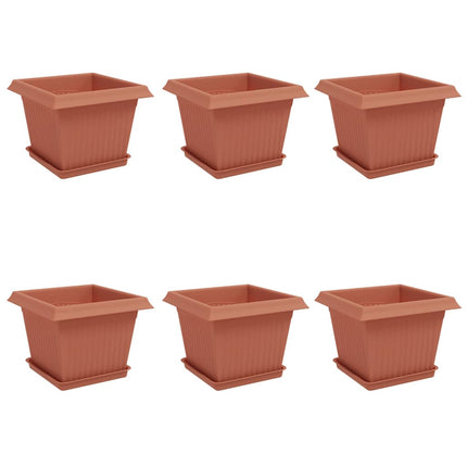 Plantepotter 6 stk. Mursten Rød Plastik