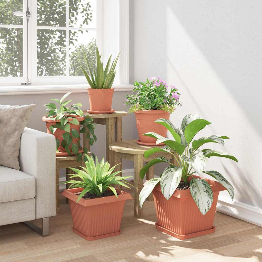 Plantepotter 6 pcs Mursten Rød 28,5 x 28,5 x 22 cm Plastik