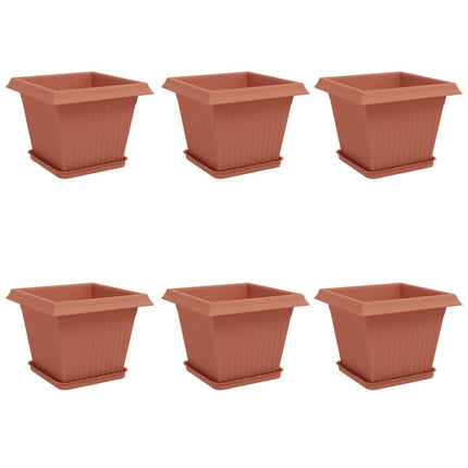 Plantepotter 6 stk. Mursten Rød Plastik