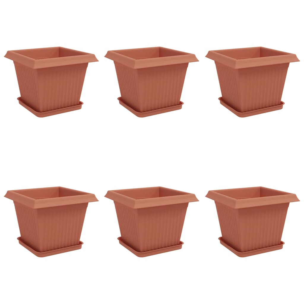 Plantepotter 6 pcs Mursten Rød 33 x 33 x 26 cm Plastik