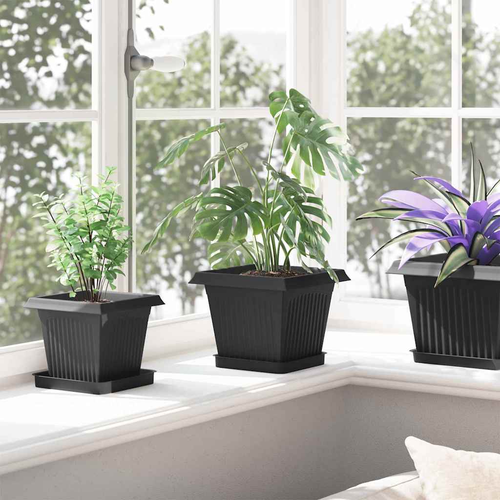Plantepotter 6 pcs Sort 20 x 20 x 16 cm Plastik