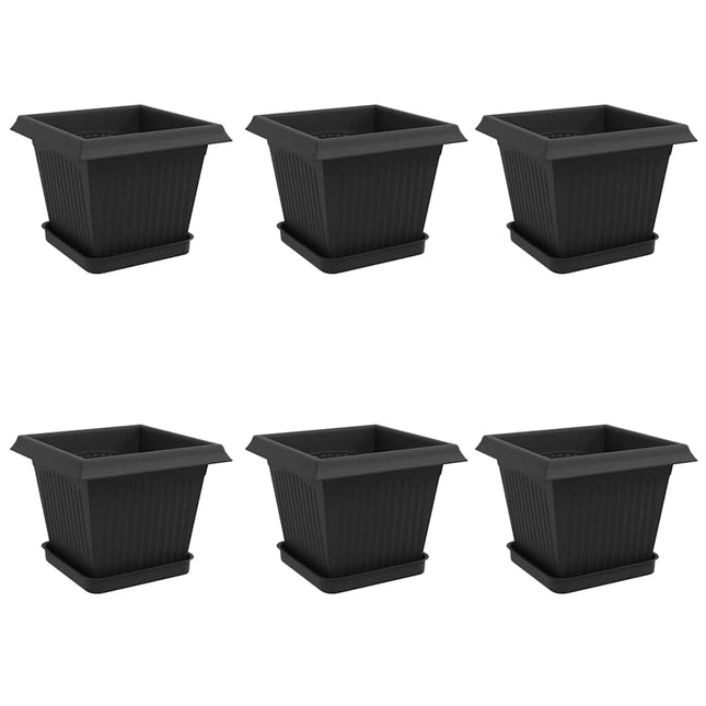 Plantepotter 6 pcs Sort 20 x 20 x 16 cm Plastik