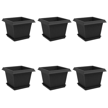 Plantepotter 6 stk. Sort Plastik