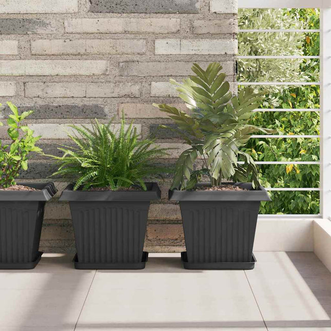 Plantepotter 6 stk. Sort Plastik