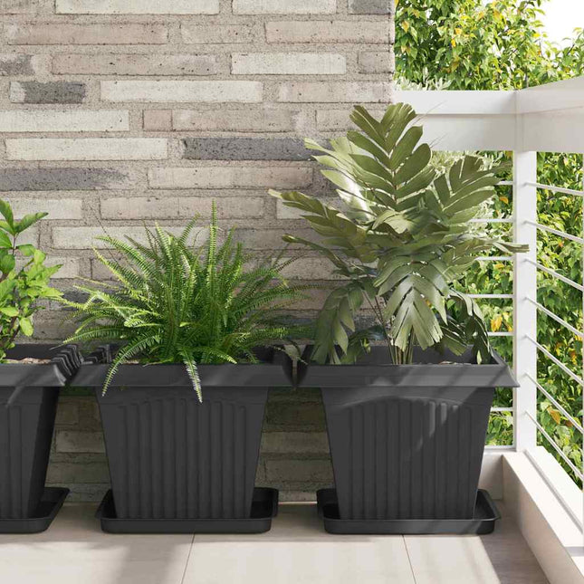 Plantepotter 6 stk. Sort Plastik