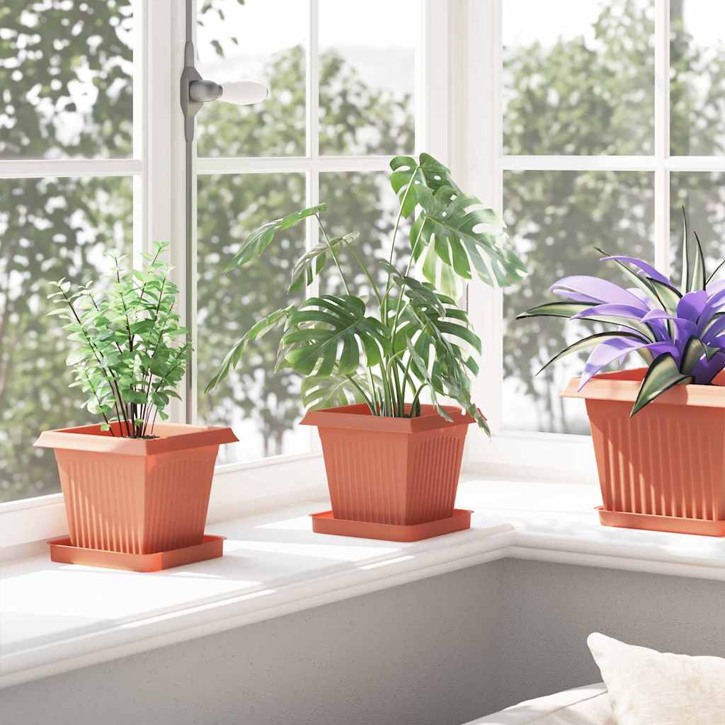 Plantepotter 24 pcs Mursten Rød 16 x 16 x 14 cm Plastik