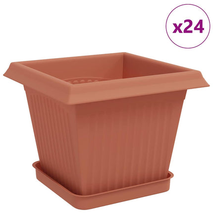 Plantepotter 24 stk. Mursten Rød Plastik